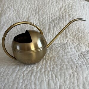 Smith & Hawken 16” Brass Tone Watering Can Round MCM Style Metal India Art Deco